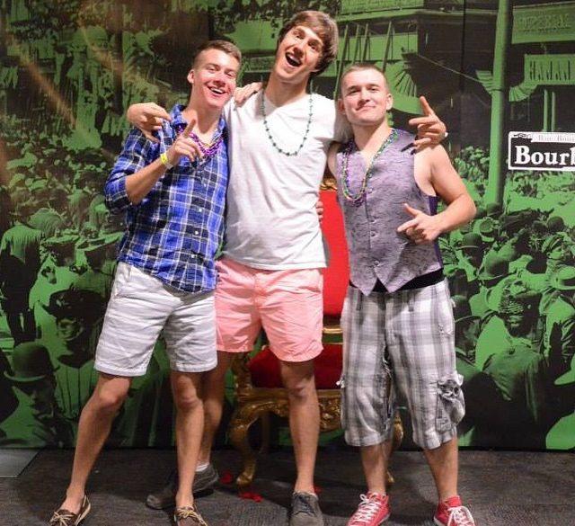 Me and my boyz. Yes, more pink shorts.  #mardigras #tbt