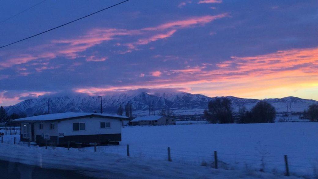 Picture of the sunset from earlier today #patagucci #utahgram #winterlove