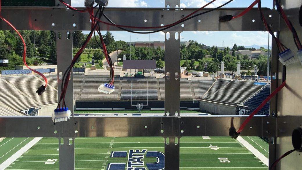 Pretty cool to say I helped build the new LED display going into our football stadium #usuaggies #samsung