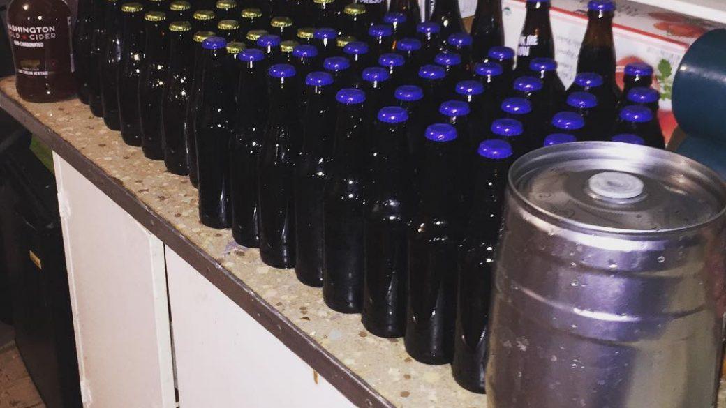 12 gallons of beer -> 86 bottles and 2 mini kegs. One is Basic Bitch Ale (pumpkin spice) and made with real pumpkin!  The other is a Chocolate Wheat beer. Feels great to be brewing again! #allgrain #MadeInMormonCountry