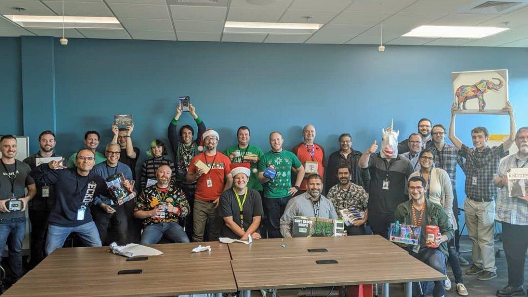 Happy Holiday White Elephant from  my coworkers and I. Ho ho ho 🎅 #xmas