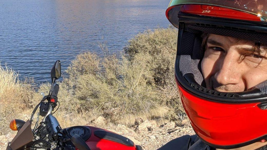 Smiling is hard in a helmet! But hey, safety first right? Out for a Sunday stroll exploring AZ countryside